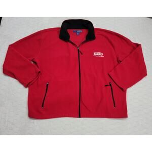 H-E-B Employee Fleece Jacket 2X Ukrop's Threads Red Full Zip Grocery Uniform 2XL